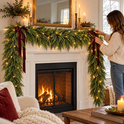 Puroluca Real-Touch Cedar Garland (2-Pack)