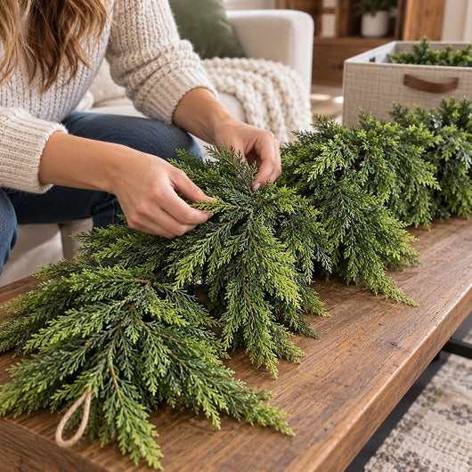Puroluca Real-Touch Cedar Garland (2-Pack)